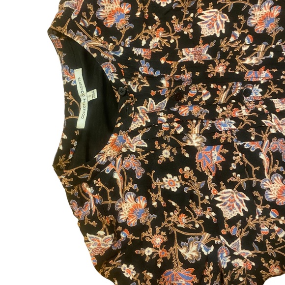 COLLECTIVE CONCEPTS floral pattern print pleated button front dress size small - Picture 2 of 5